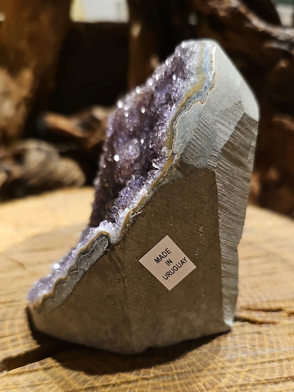 Natural Amethyst Cutbase Display